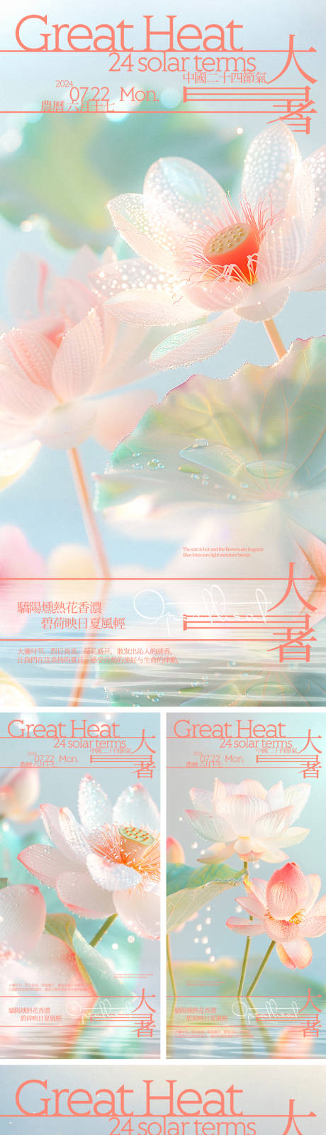 源文件下載【享設計】搜索編號：72110025119859031【大暑荷花系列海報】