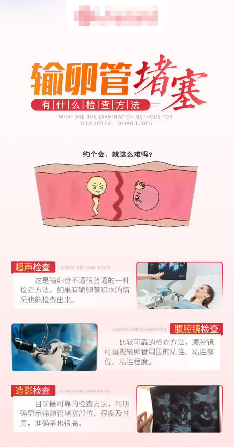 源文件下载【享设计】搜索编号：93240025244704586【输卵管堵塞的检查方法海报】