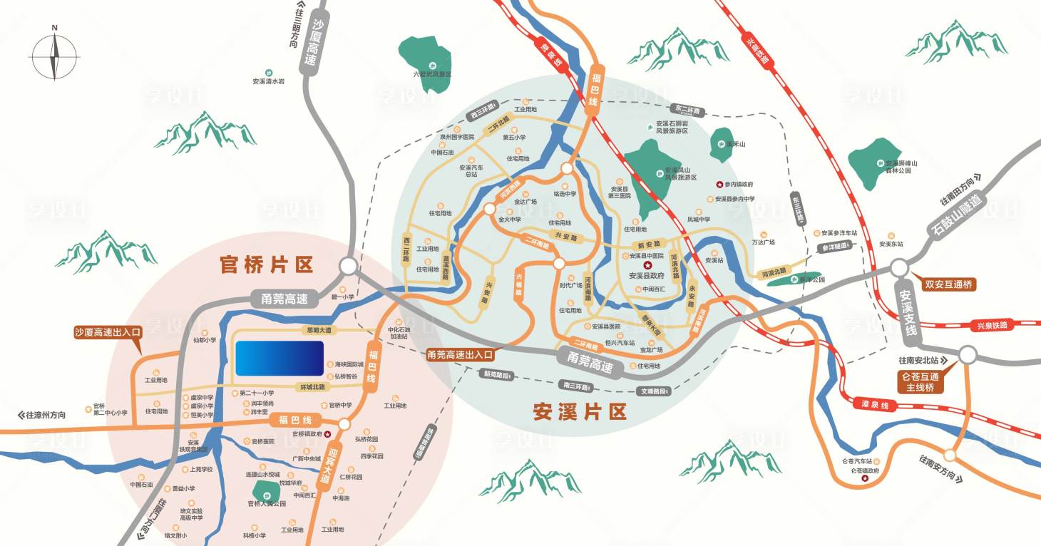源文件下載【享設計】搜索編號：28410025210465753【產業園現代區位圖】