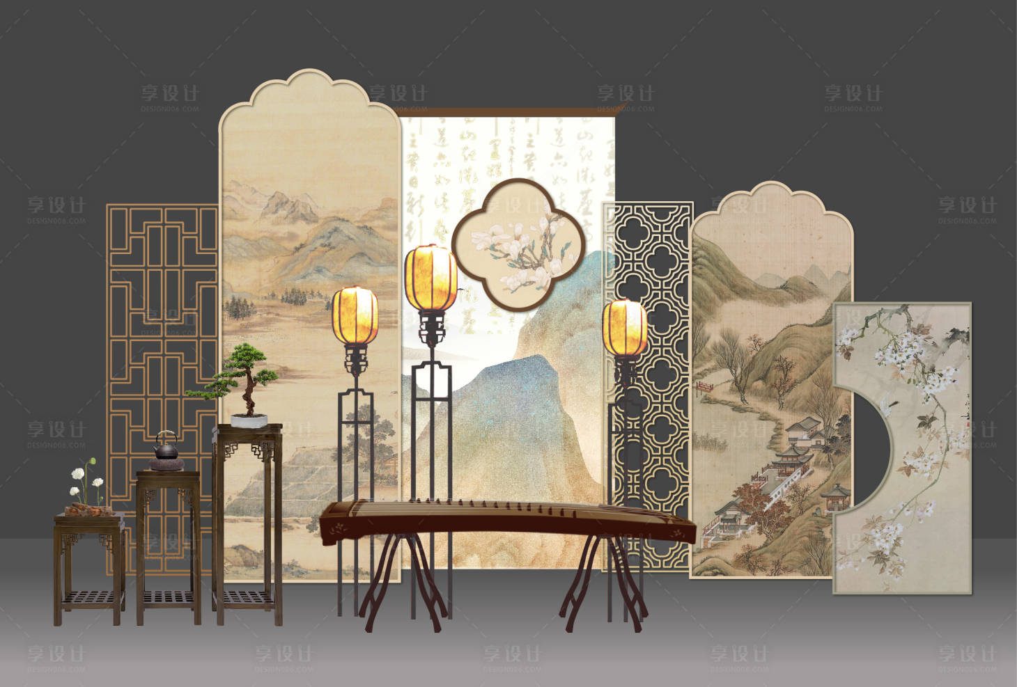 源文件下載【享設(shè)計(jì)】搜索編號(hào)：96310024993329881【中式古箏活動(dòng)美陳】