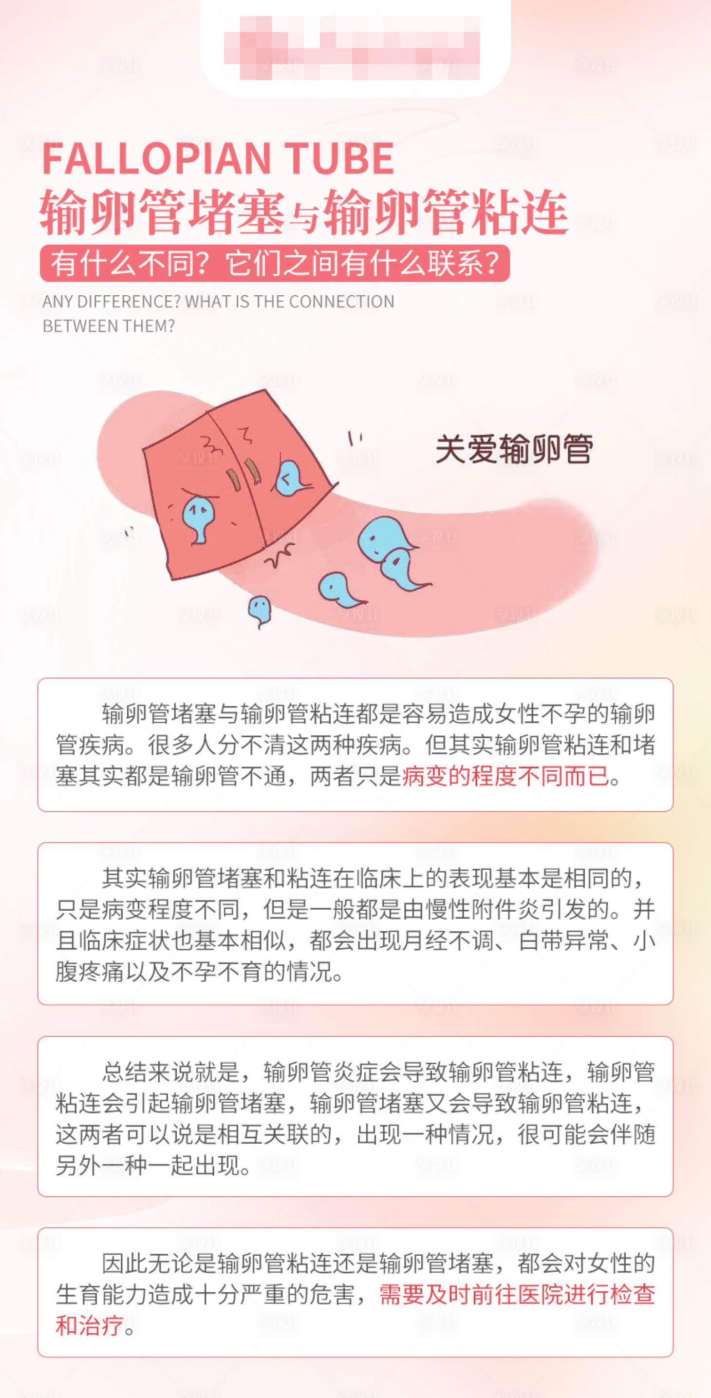源文件下載【享設計】搜索編號：48740025244716913【輸卵管堵塞與輸卵管粘連科普海報】