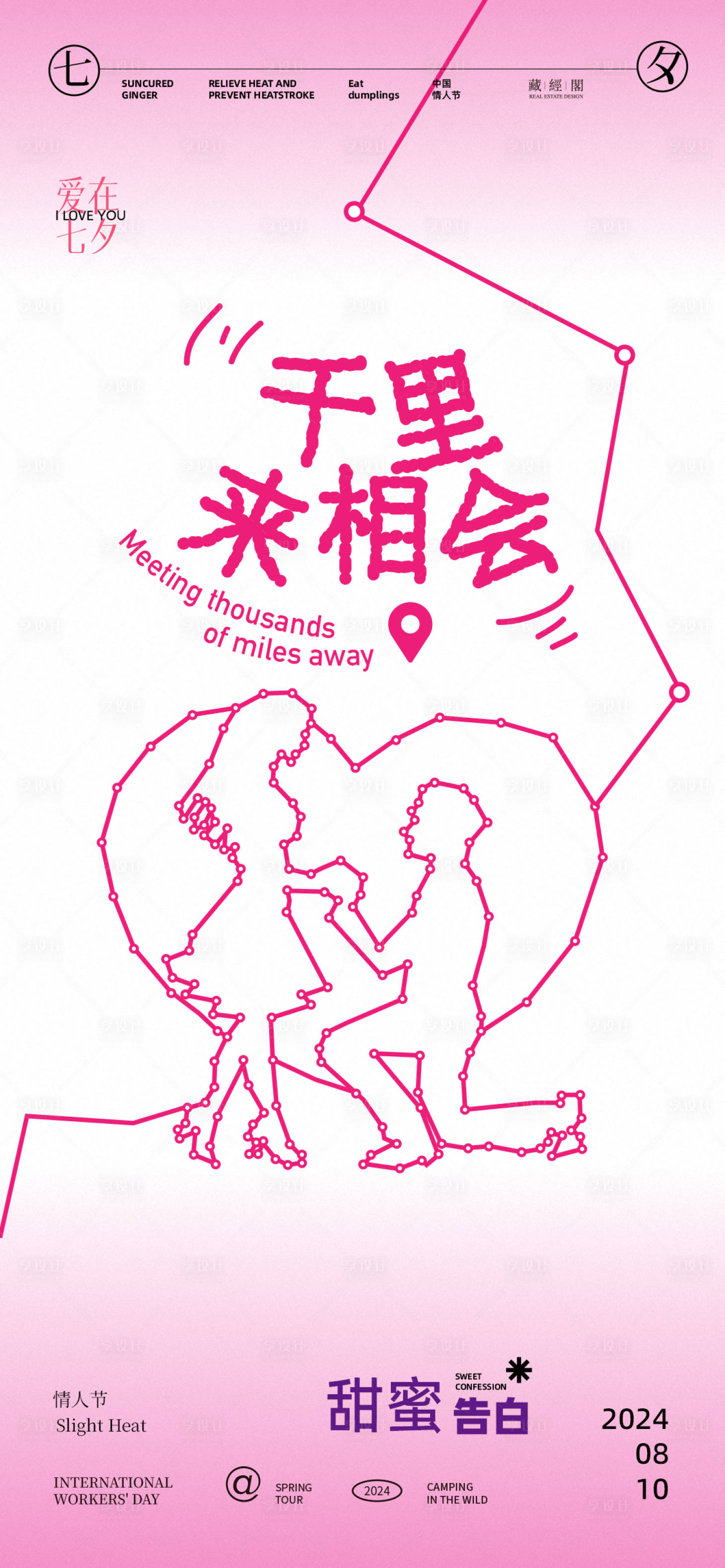 源文件下载【七夕爱情路线图海报】编号：81810025436702717