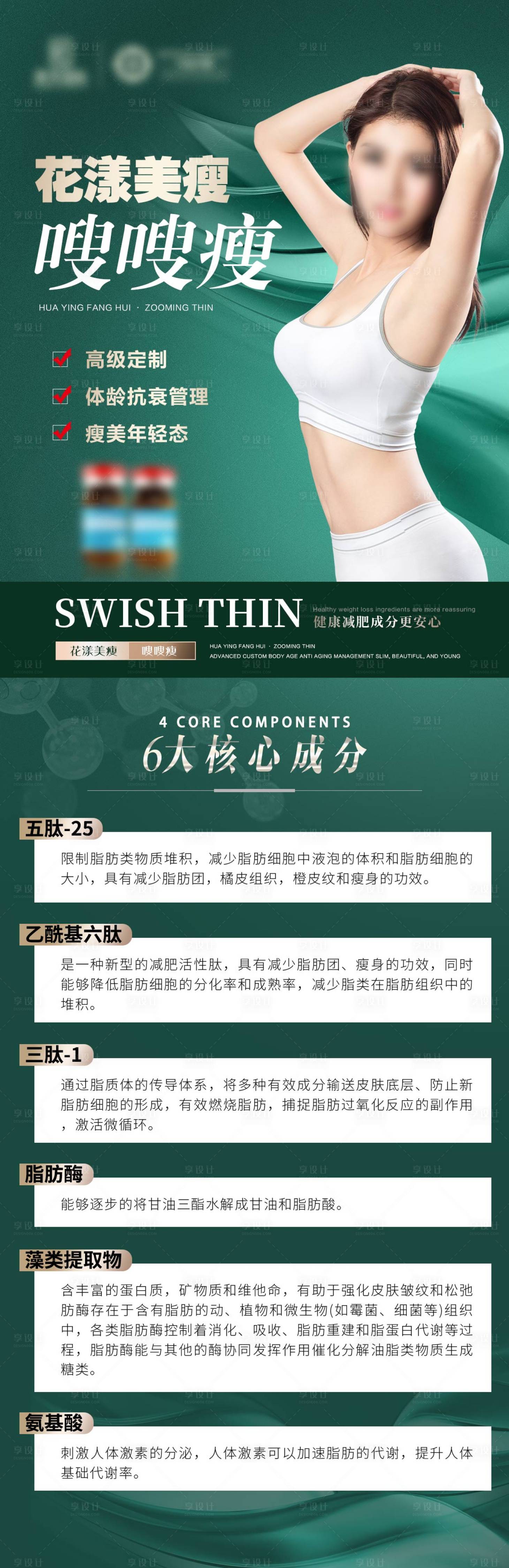 源文件下載【享設(shè)計】搜索編號：34860025414058462【醫(yī)美減肥長圖海報】