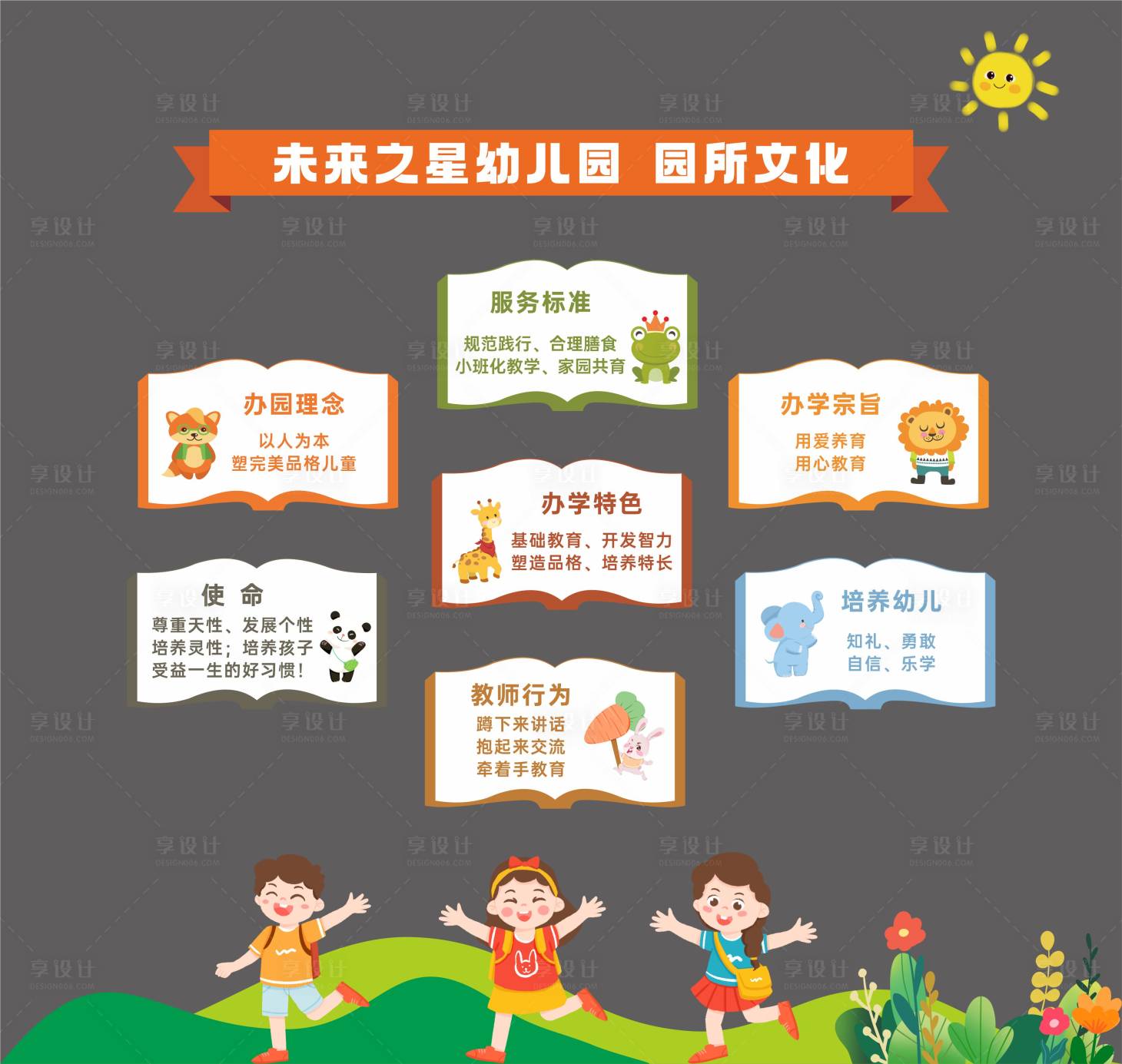 源文件下載【享設計】搜索編號：51070025118868407【辦園理念】