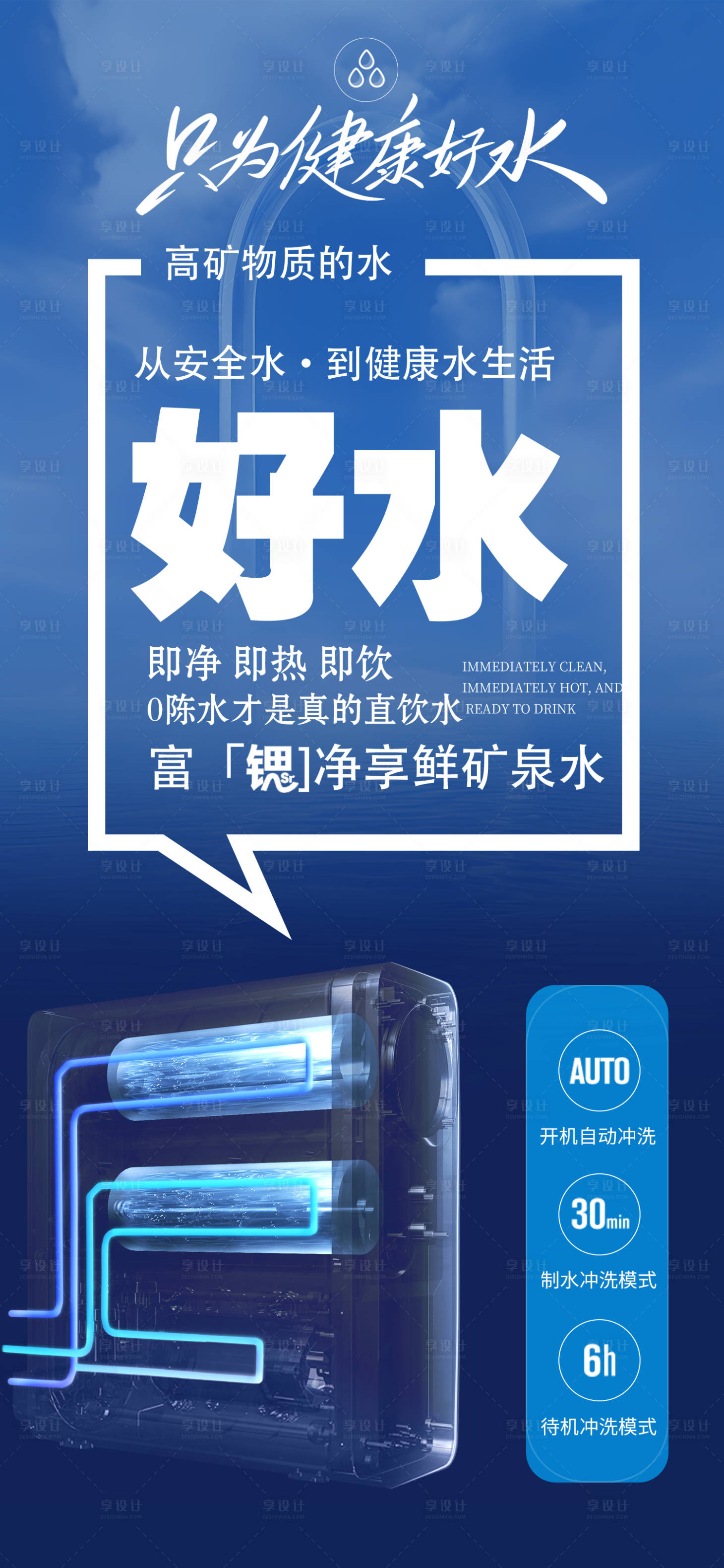 源文件下载【享设计】搜索编号：33090025055917822【健康水海报】