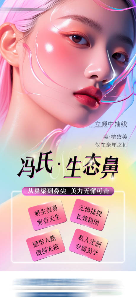 源文件下載【享設計】搜索編號：30090025265363940【醫美鼻部整形海報】