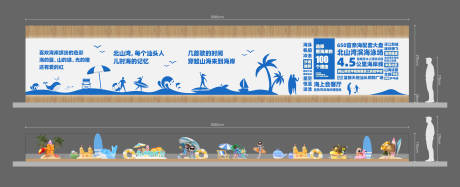 源文件下载【享设计】搜索编号：85670025411855105【海洋风长廊文化墙背景板】