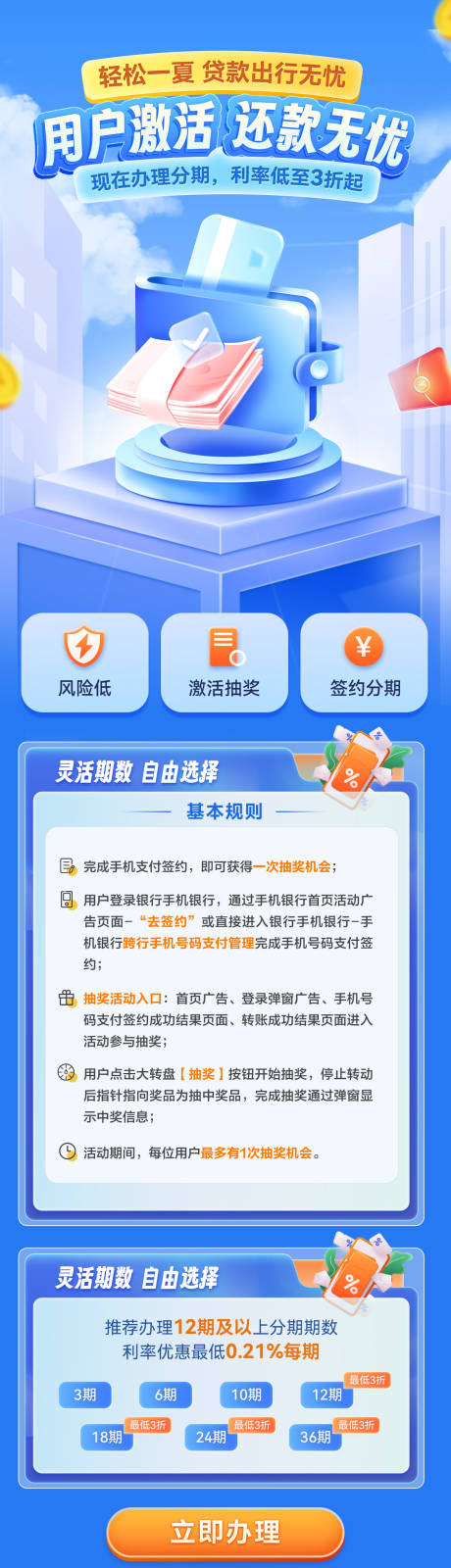 金融银行理财权益长图