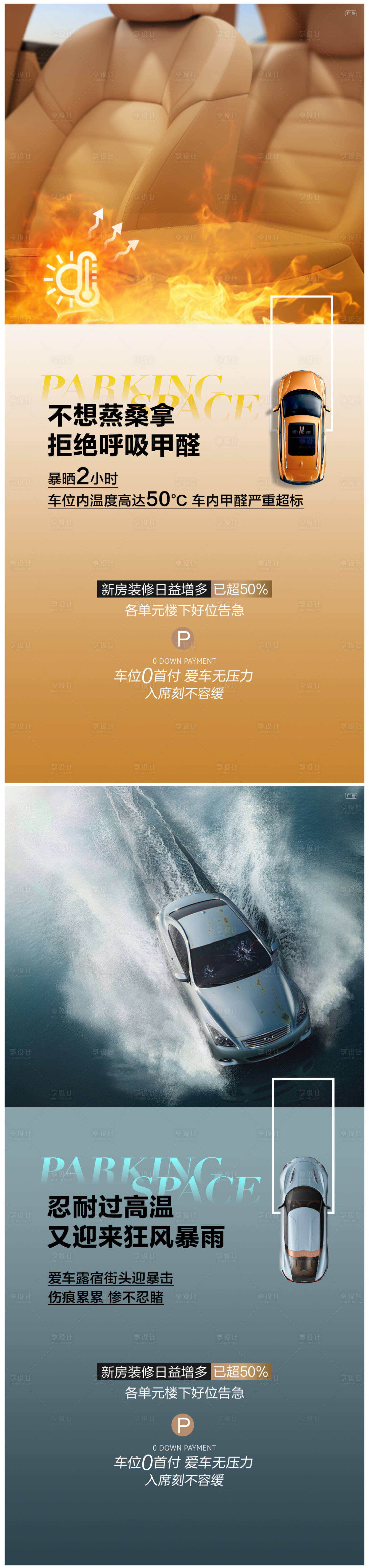 源文件下载【享设计】搜索编号：24740025398627794【车位痛点海报】