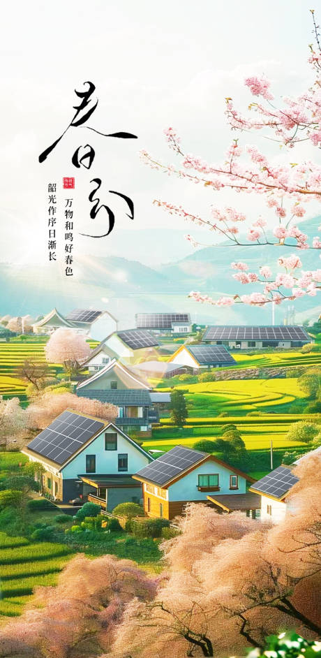 春日春分节气海报