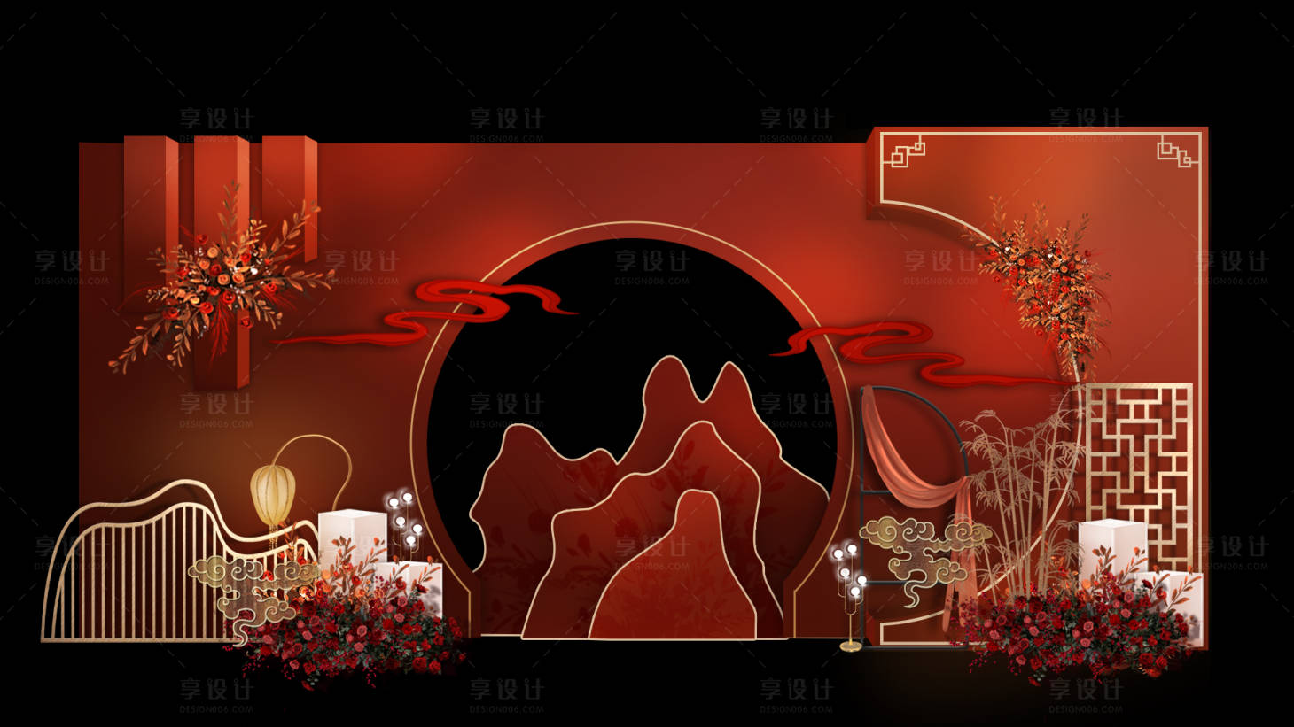 源文件下載【享設計】搜索編號：75550024966625072【紅色婚禮】