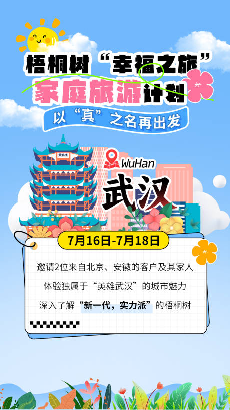 源文件下载【武汉亲子家庭旅游计划插画海报】编号：81890025123986394