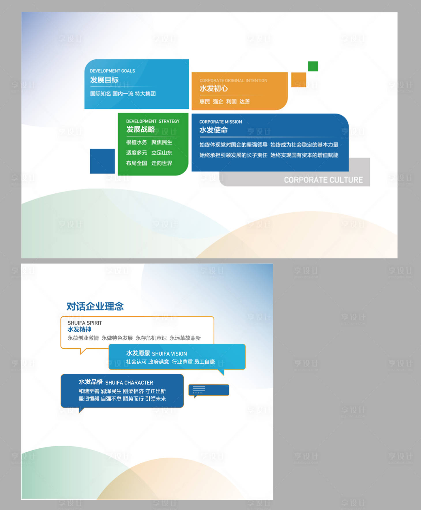 源文件下载【享设计】搜索编号：37070025376921190【企业文化理念墙背景板】