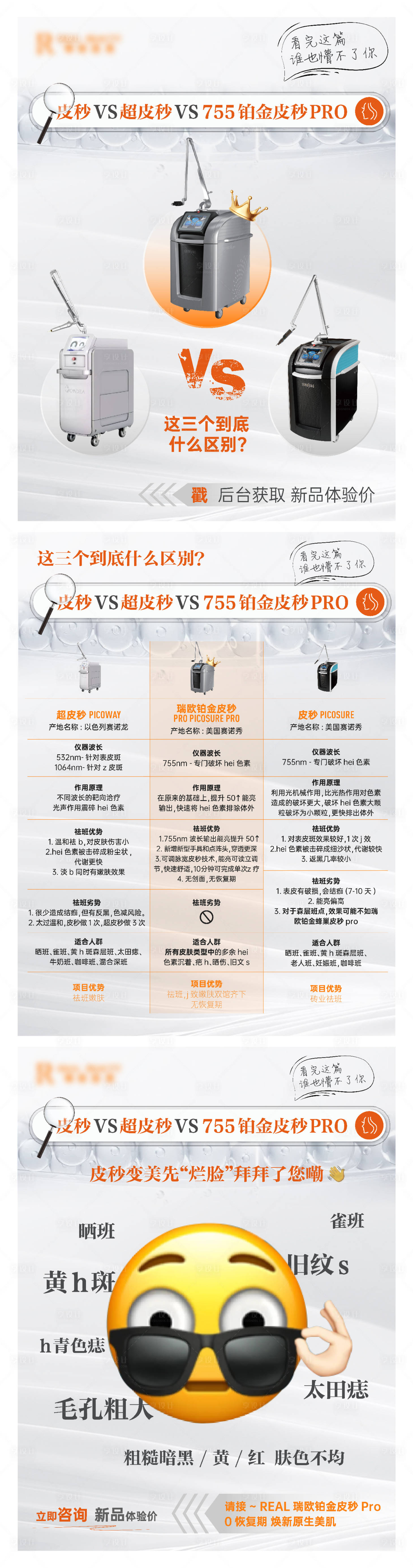 源文件下载【享设计】搜索编号：27940025125385564【医美铂金皮秒对比封面图海报】