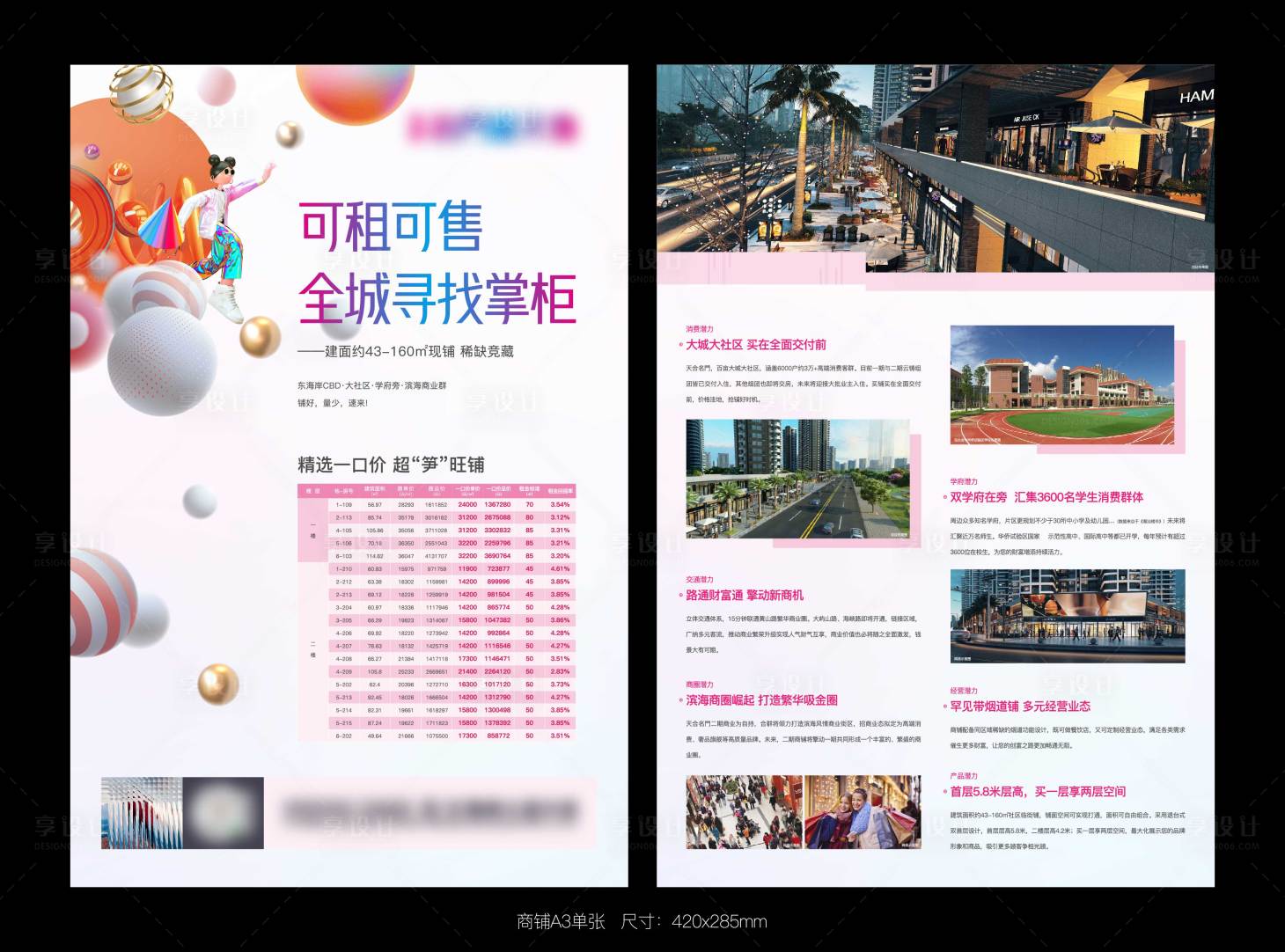 源文件下载【享设计】搜索编号：46820025312437165【商铺A3单张】