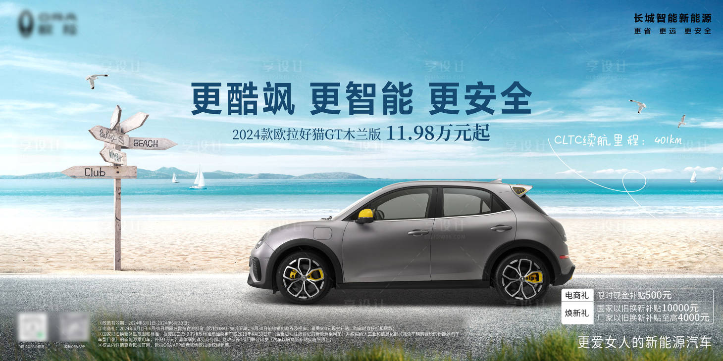 源文件下载【享设计】搜索编号：31250024921847859【夏日汽车展板】