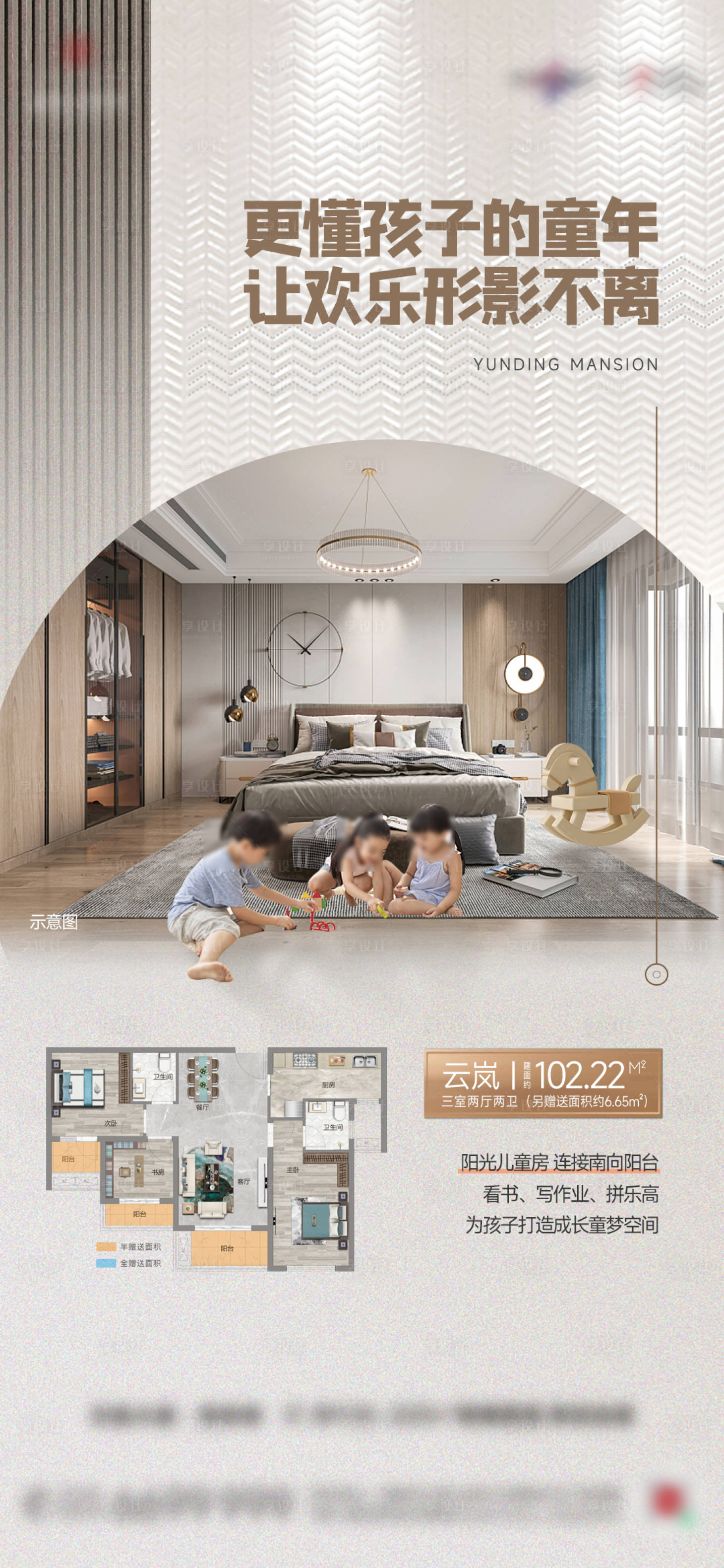 源文件下載【享設計】搜索編號：36500025394164853【兒童房地產戶型洋房配套價值點】