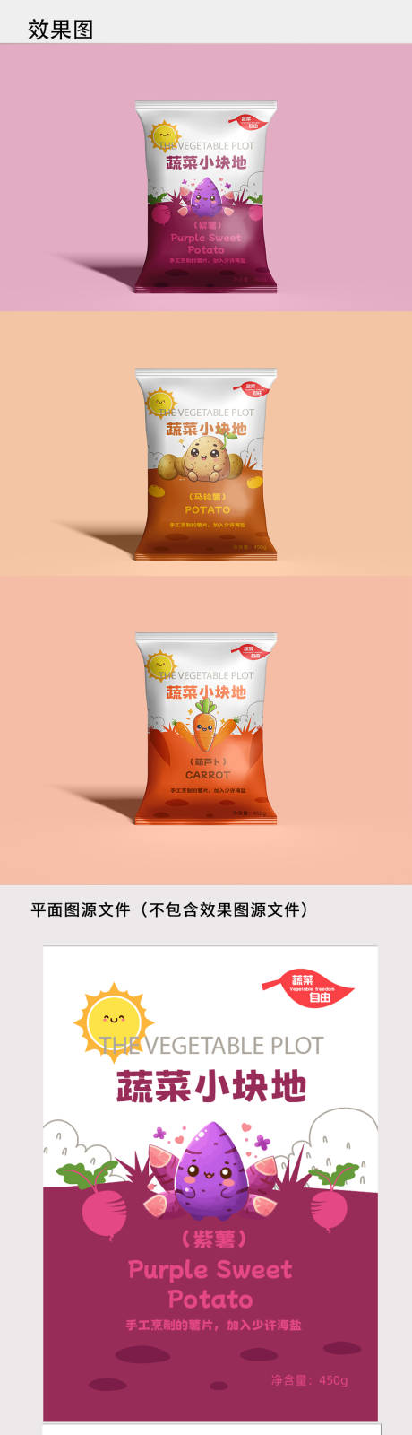 源文件下载【蔬菜卡通包装袋设计】编号：37800025353475995