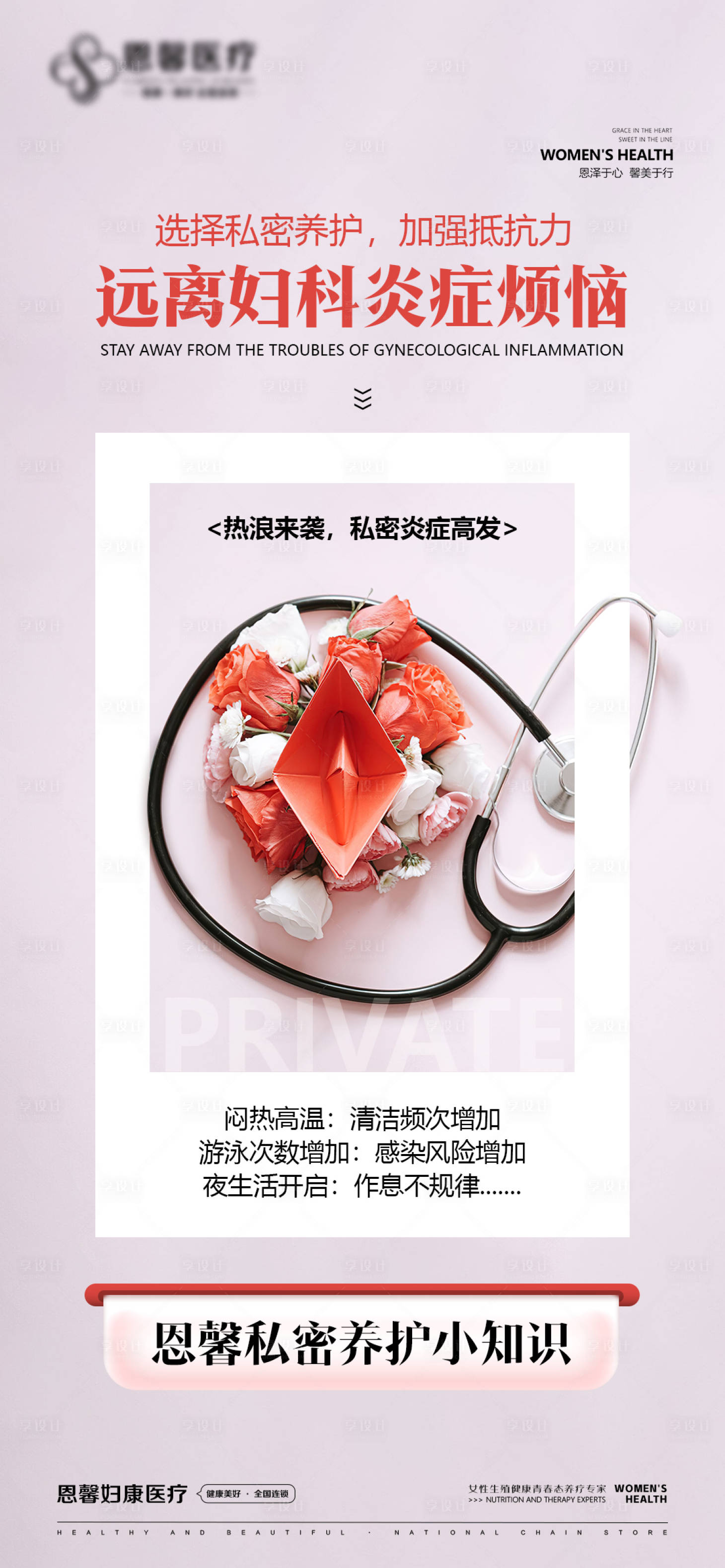 源文件下载【享设计】搜索编号：81260025112491778【选择私密养护妇科海报】