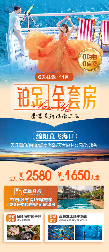 源文件下载【铂金海南旅游海报】编号：70990025179498002