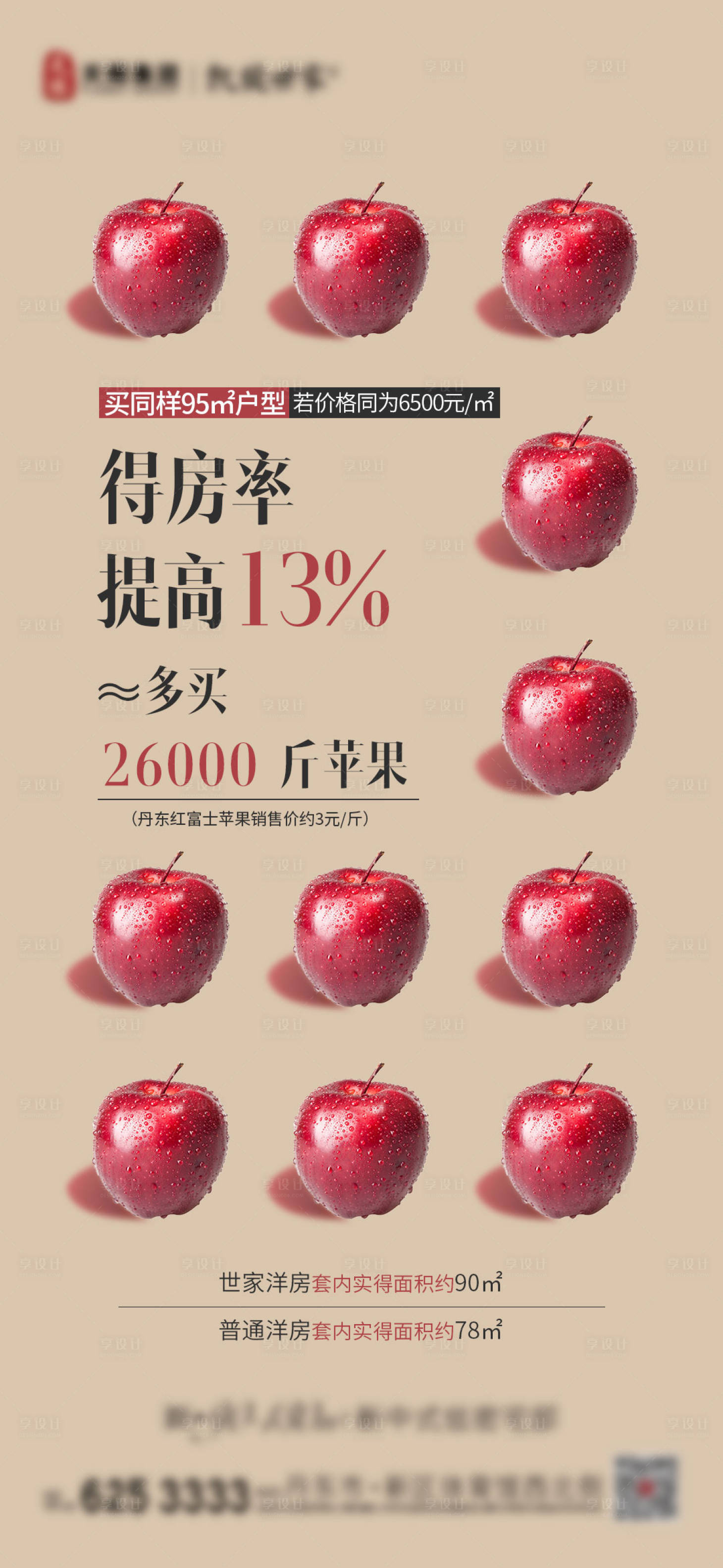 源文件下载【享设计】搜索编号：63990025409909561【地产价值点得房系列海报】