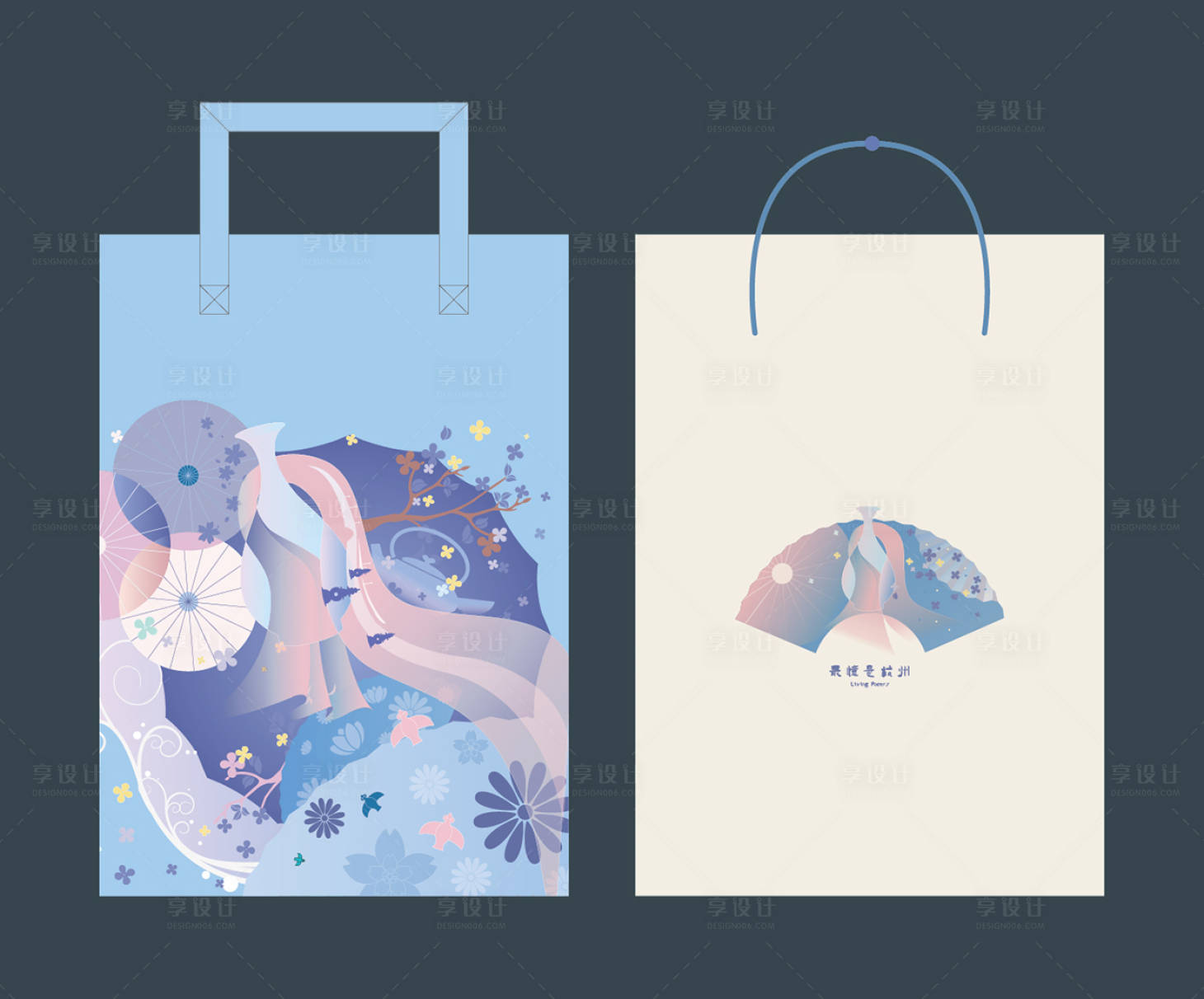 源文件下载【享设计】搜索编号：46940024928196630【杭州丝绸手提袋】