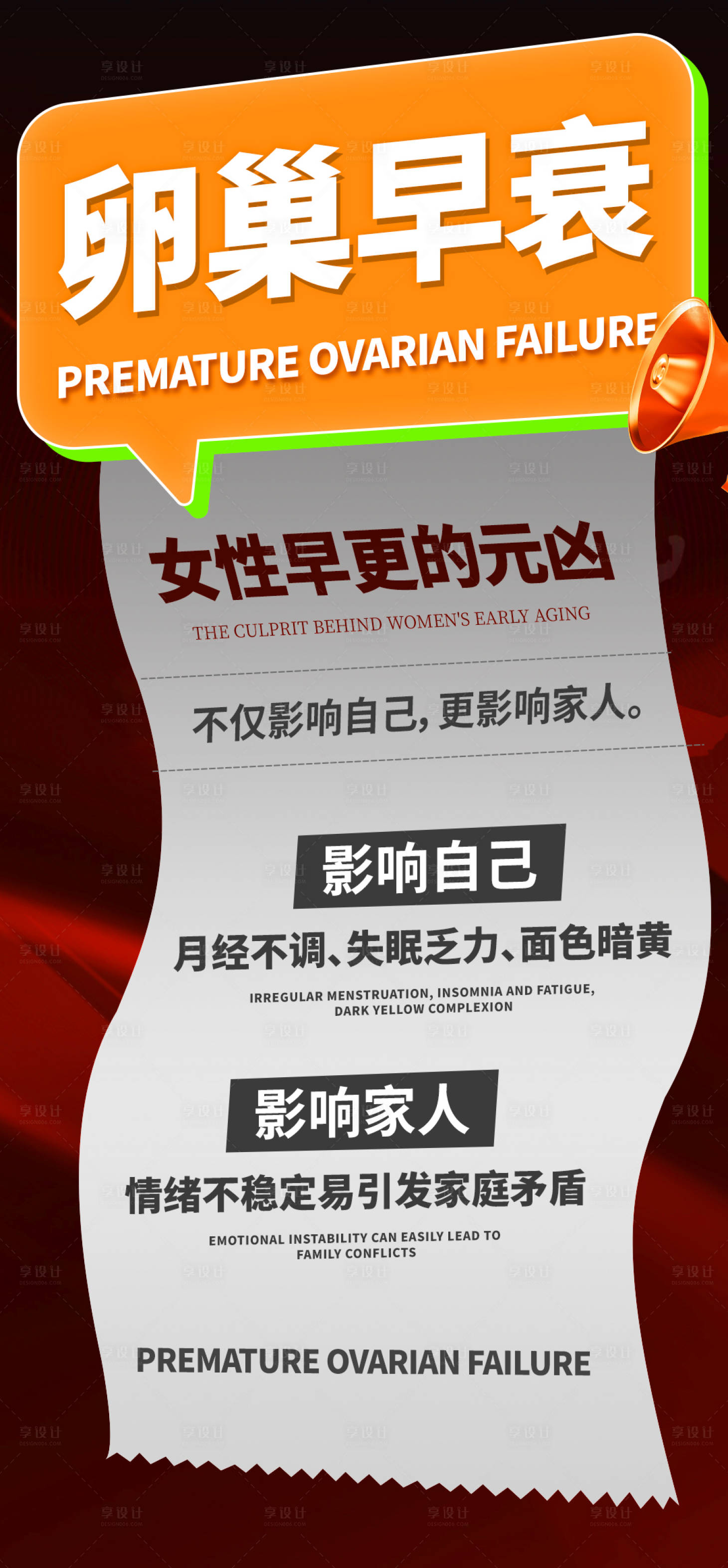 源文件下载【享设计】搜索编号：94590024921513966【卵巢早衰大字报】