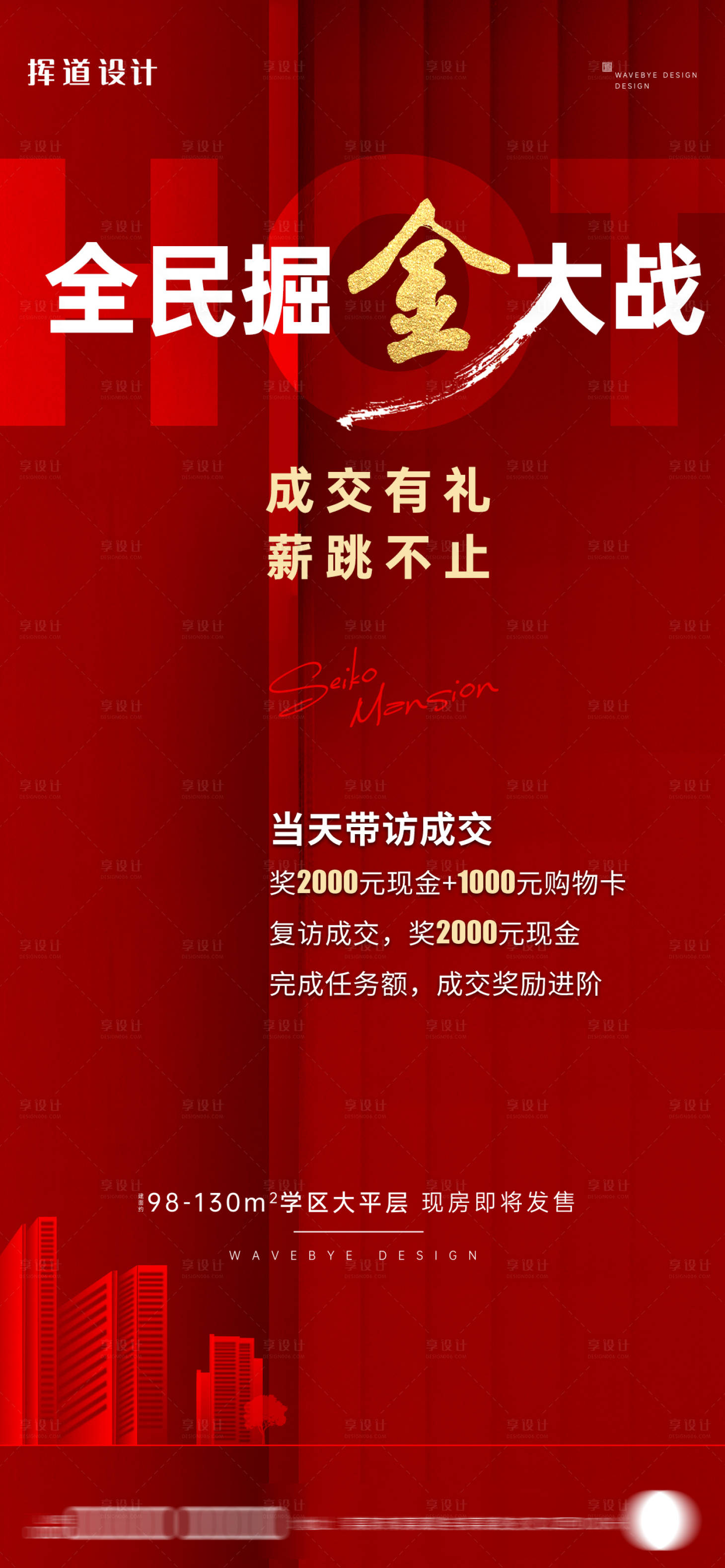 源文件下載【享設(shè)計】搜索編號：63550025169461858【地產(chǎn)紅色熱銷海報】