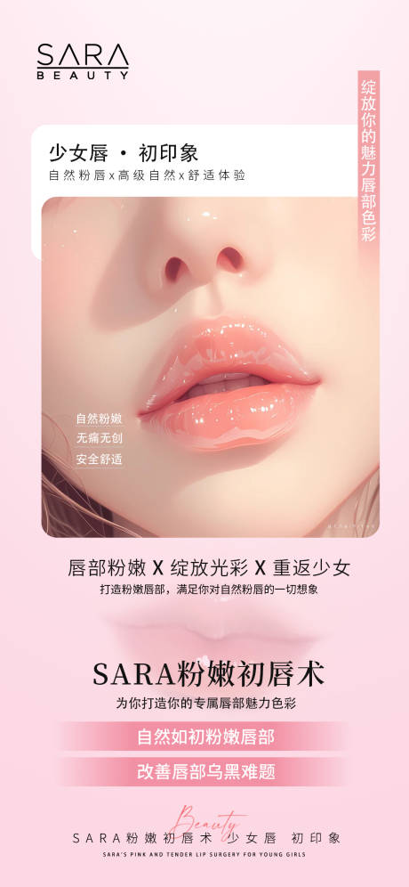 源文件下載【美業唇部視覺抗衰海報設計】編號：68150025292072360