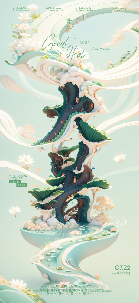 源文件下载【大暑节气海报】编号：84690025233415903
