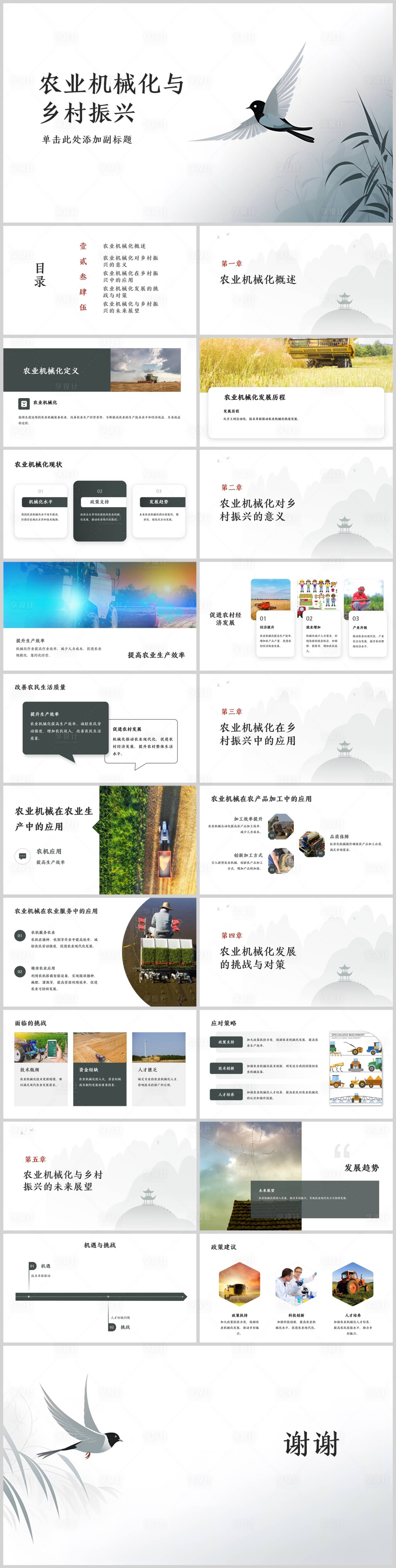 源文件下載【享設計】搜索編號：13300025098917471【農業機械化與鄉村振興方案PPT】