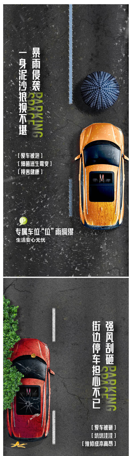 源文件下载【车位痛点系列海报】编号：38500024995327813