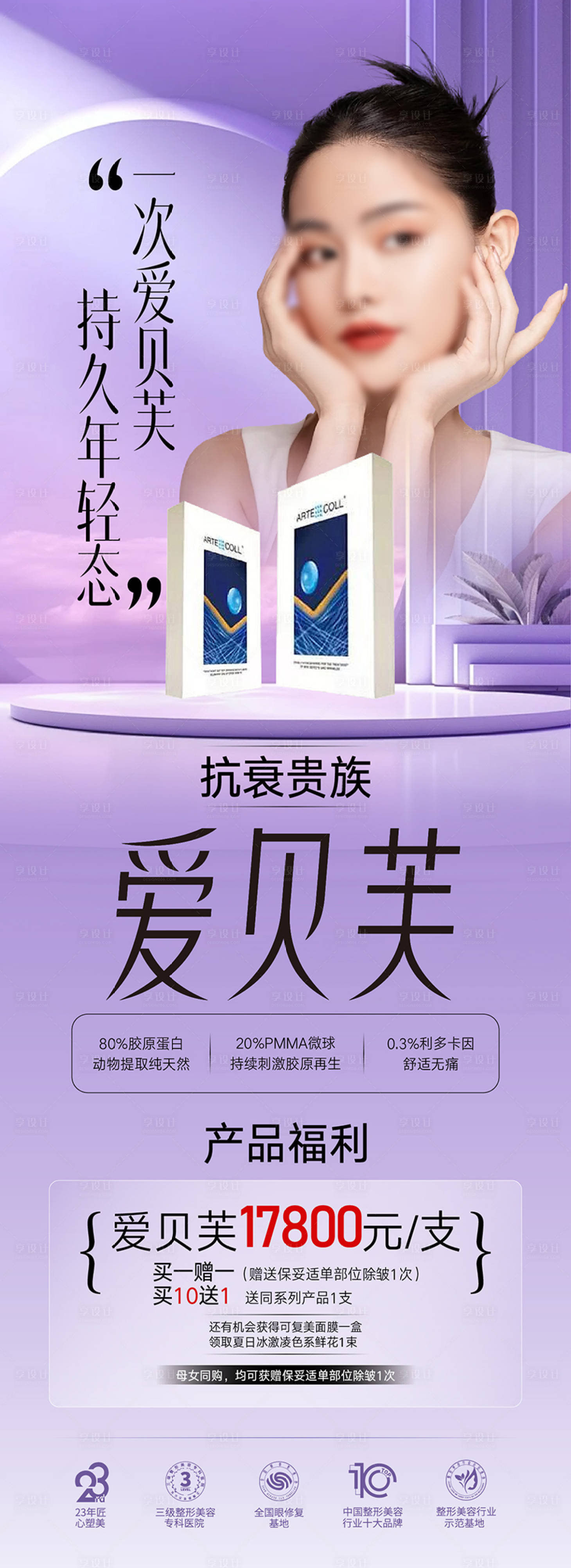 源文件下載【享設計】搜索編號：34120024985017083【整形美容抗衰產品鉅惠人物海報】