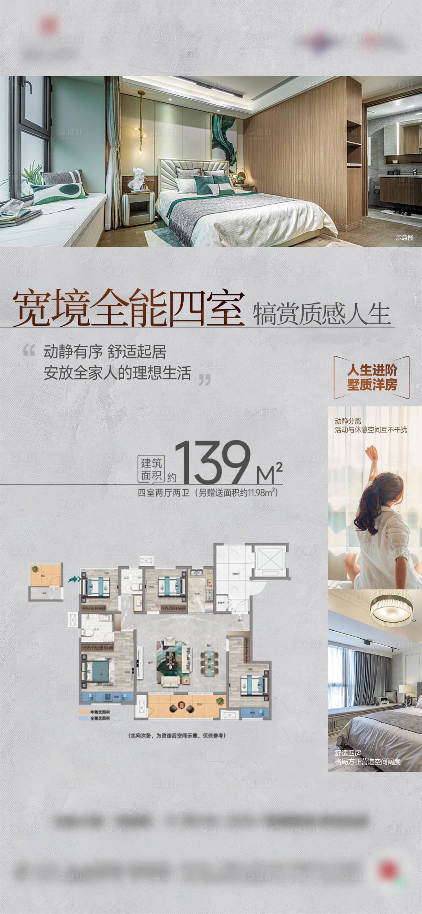 源文件下载【享设计】搜索编号：50860025354414963【主卧地产户型洋房配套价值点】