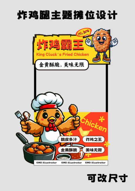 炸鸡腿主题摊位设计