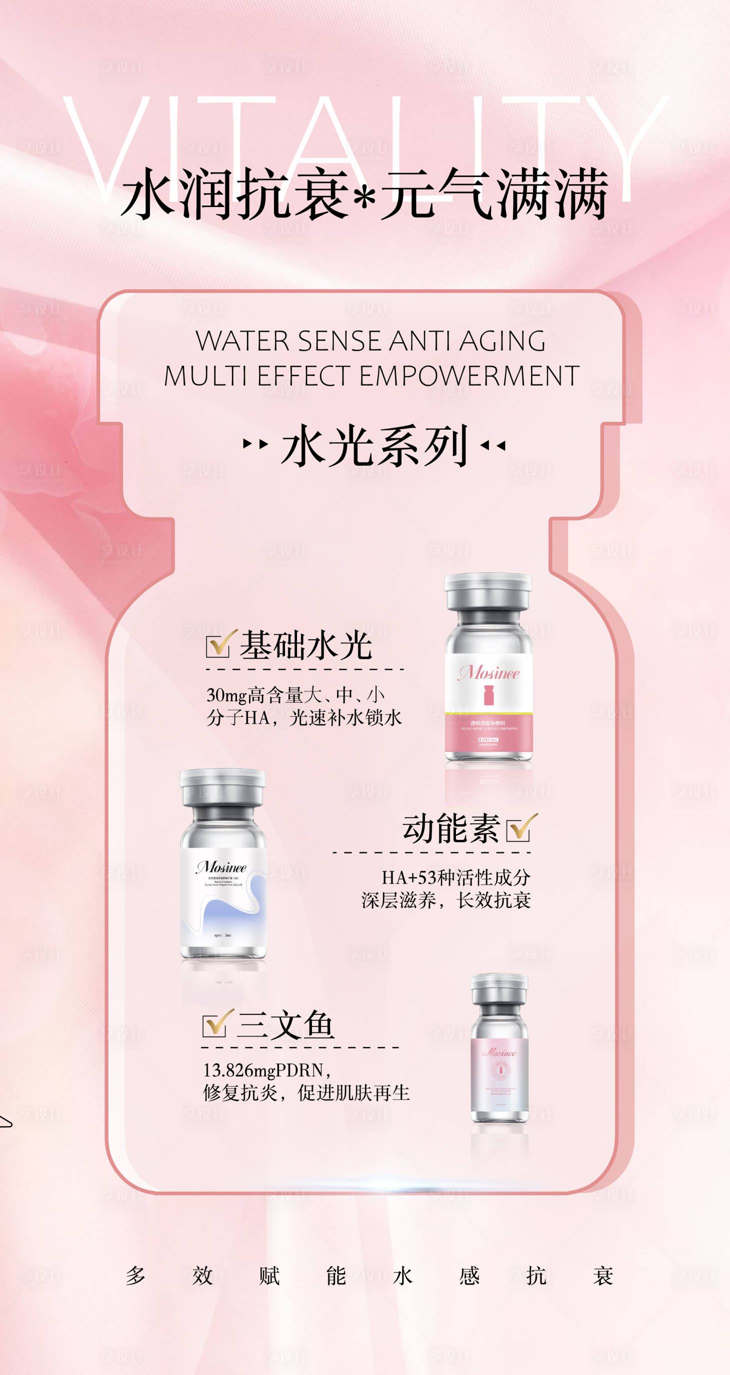 源文件下載【享設(shè)計】搜索編號：95590025213236764【水光組合醫(yī)美產(chǎn)品海報 】