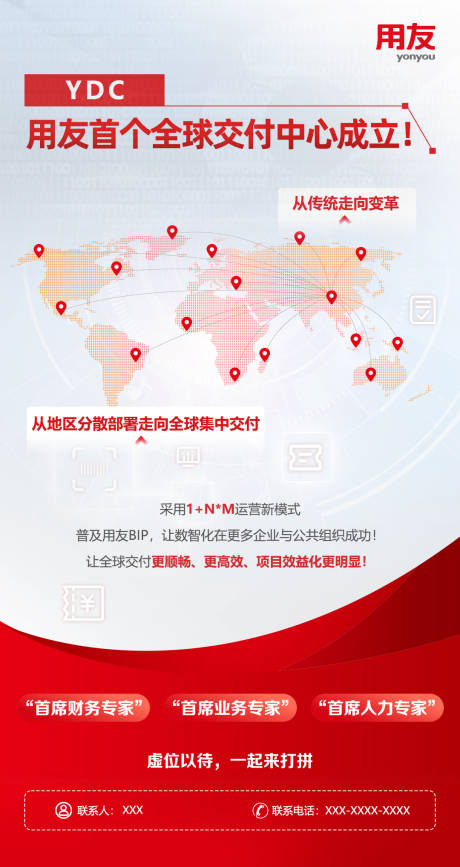 源文件下載【享設計】搜索編號：80560025205391900【全球交付中心成立海報】