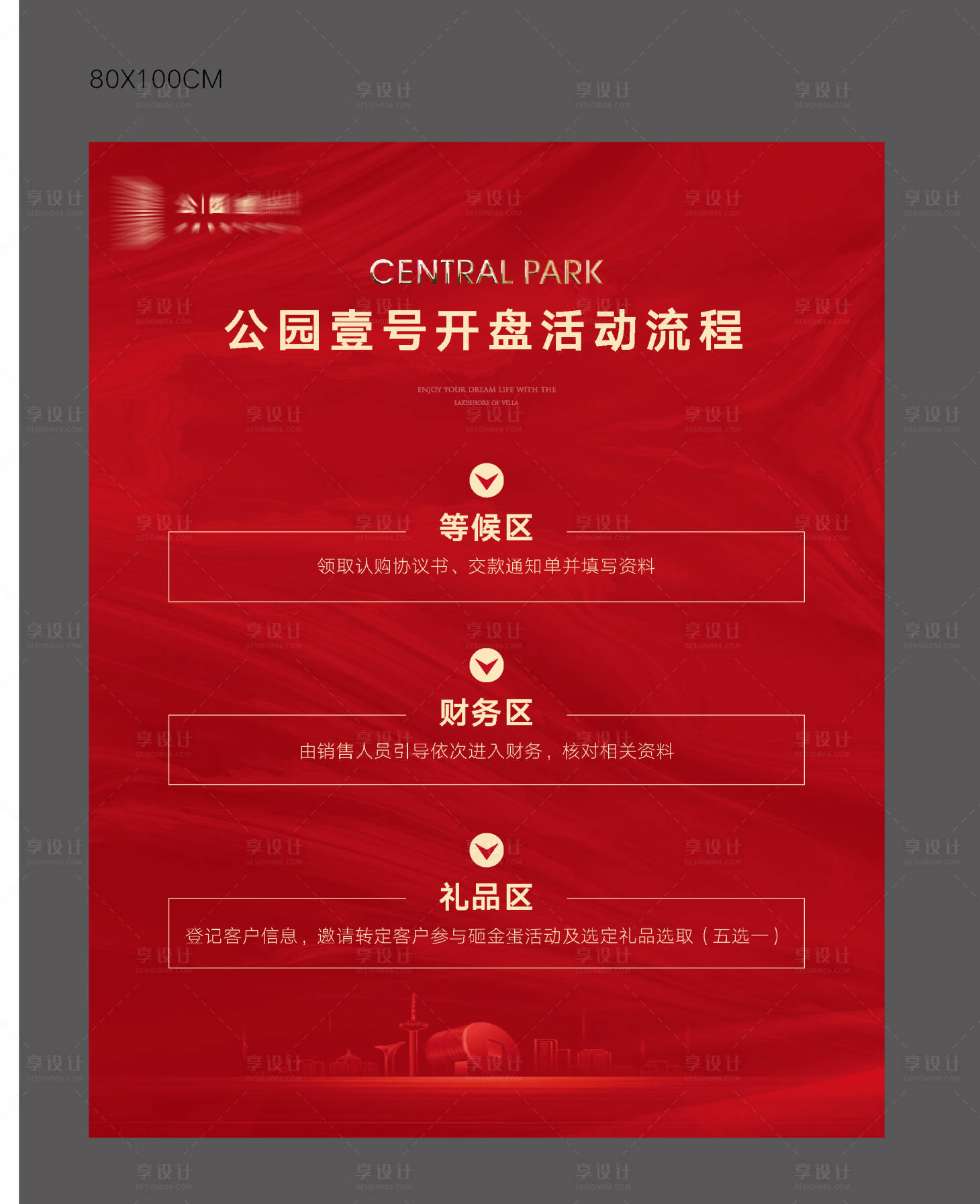 源文件下载【享设计】搜索编号：20920025203096614【开盘活动流程展架】