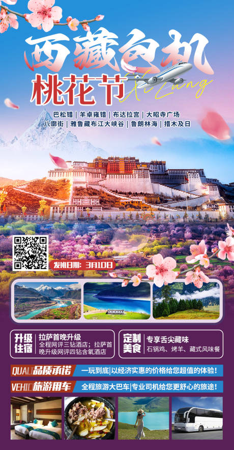 源文件下载【西藏包机桃花节旅游海报】编号：91180025272073269