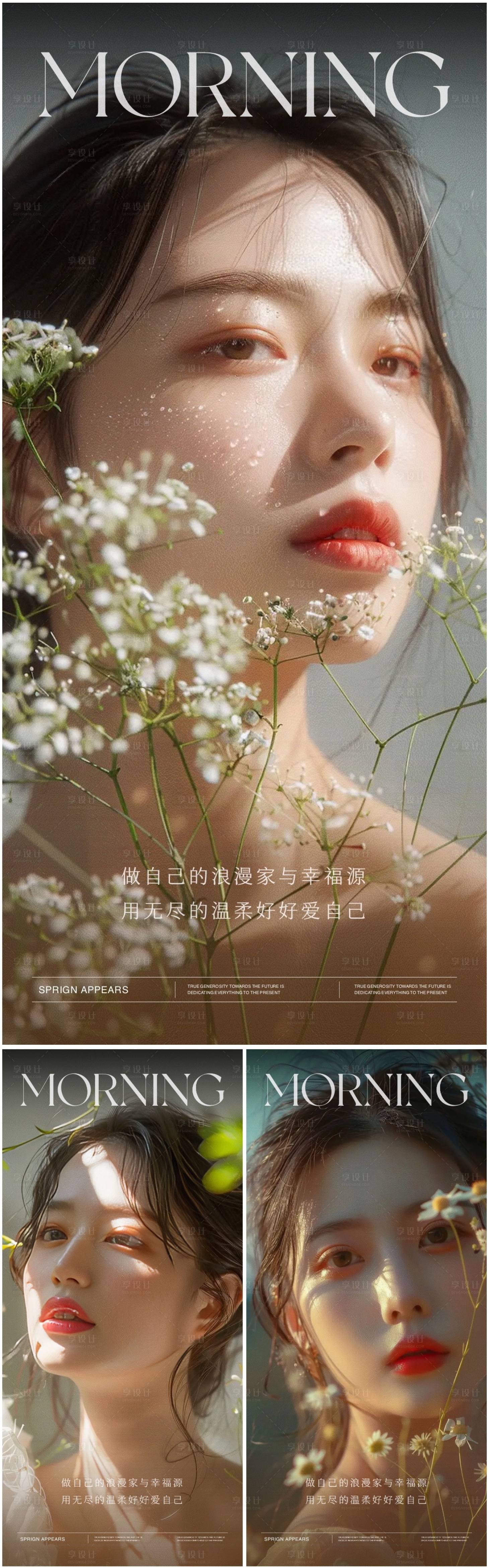 源文件下载【享设计】搜索编号：79040025032852859【医美早安系列海报】