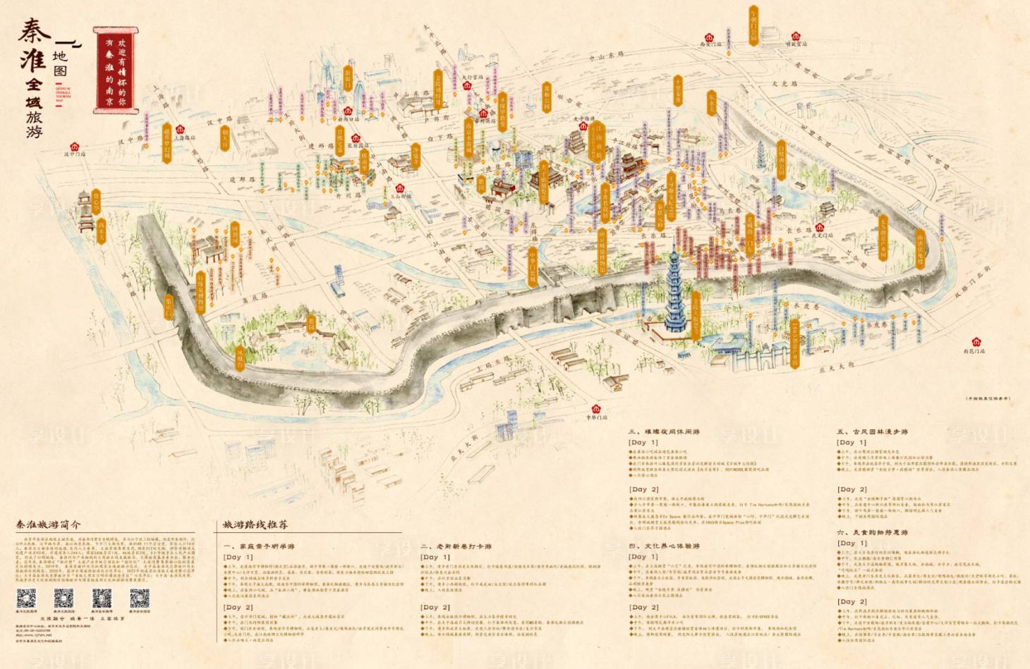 源文件下载【享设计】搜索编号：79850025013503950【南京旅游地图海报展板】