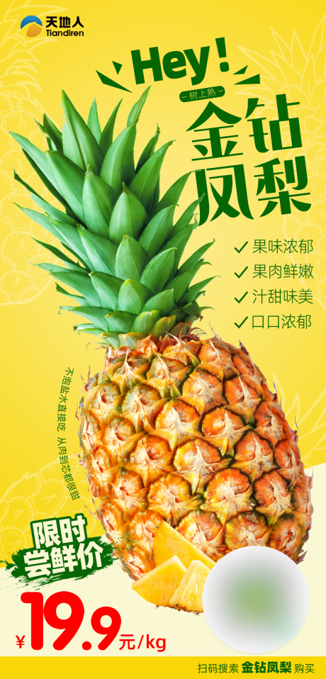 金钻凤梨菠萝宣传海报