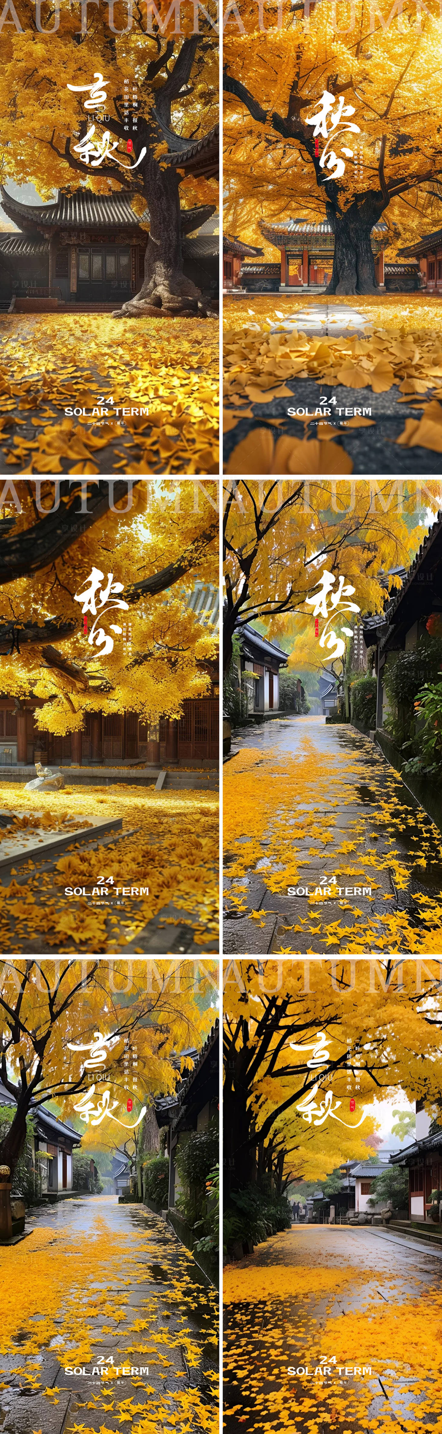 源文件下載【享設計】搜索編號：22110025434917390【立秋秋分24節氣海報】