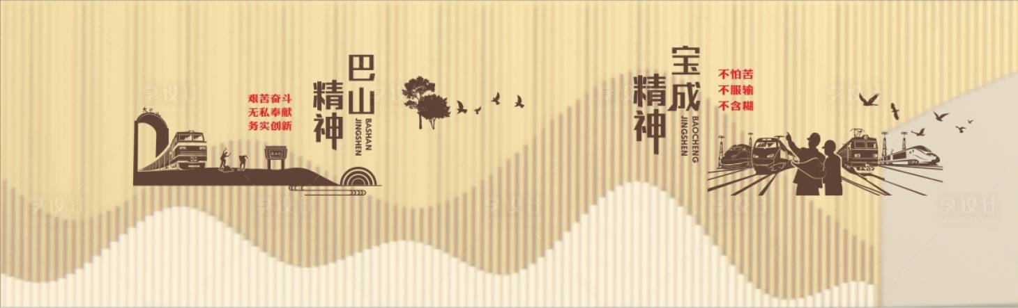 源文件下載【享設計】搜索編號：51680025138147427【鐵路精神文化墻背景板】