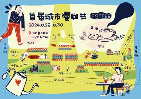 源文件下載【咖啡市集地圖活動背景板】編號：32300025050728933