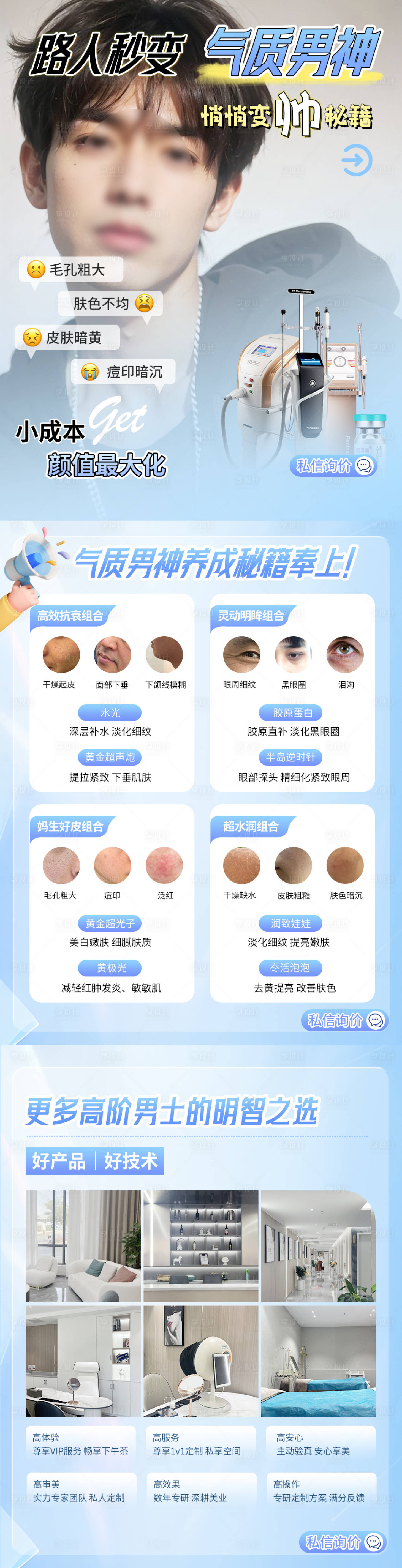 源文件下载【享设计】搜索编号：30170025323755715【男生医美项小红书科普长图海报】