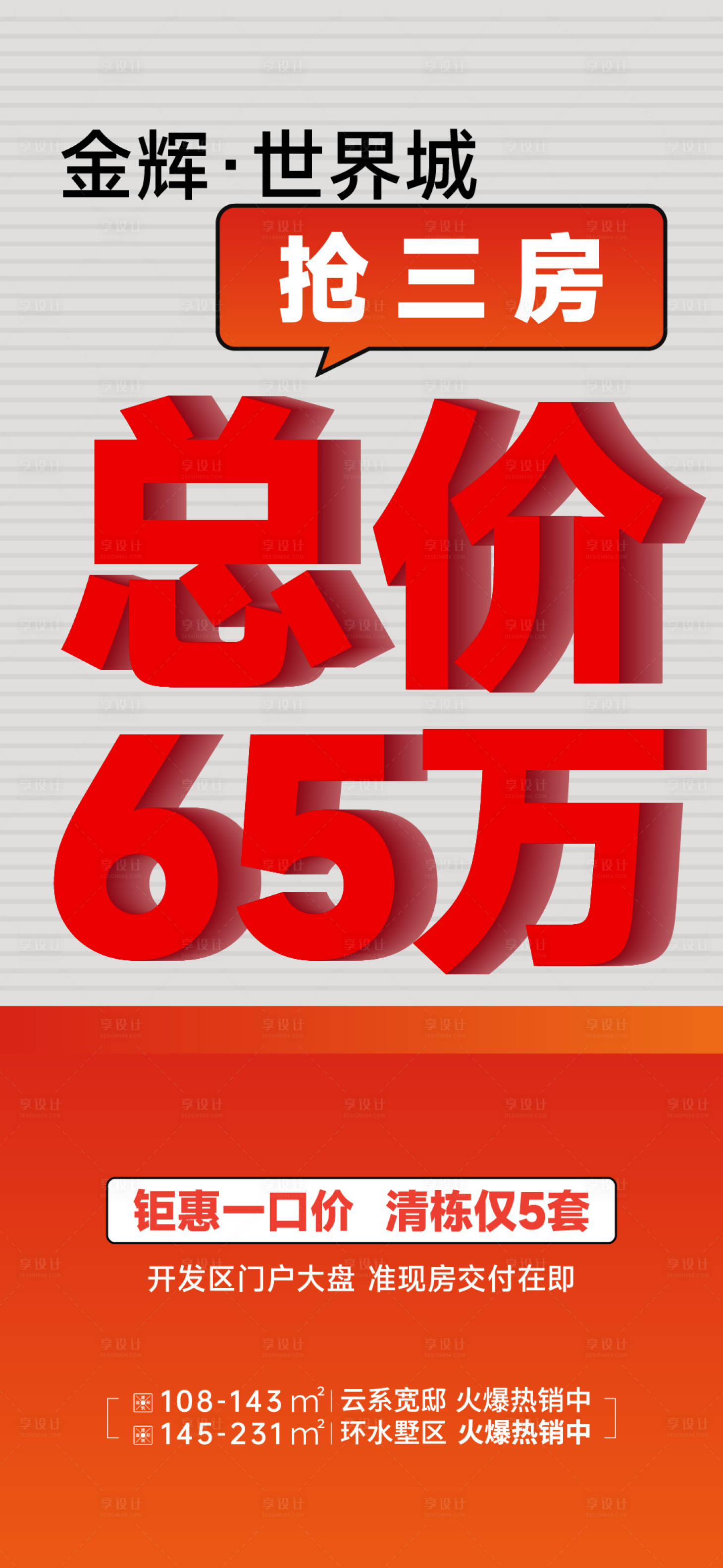 源文件下载【享设计】搜索编号：85160025206801695【房地产大字报海报】