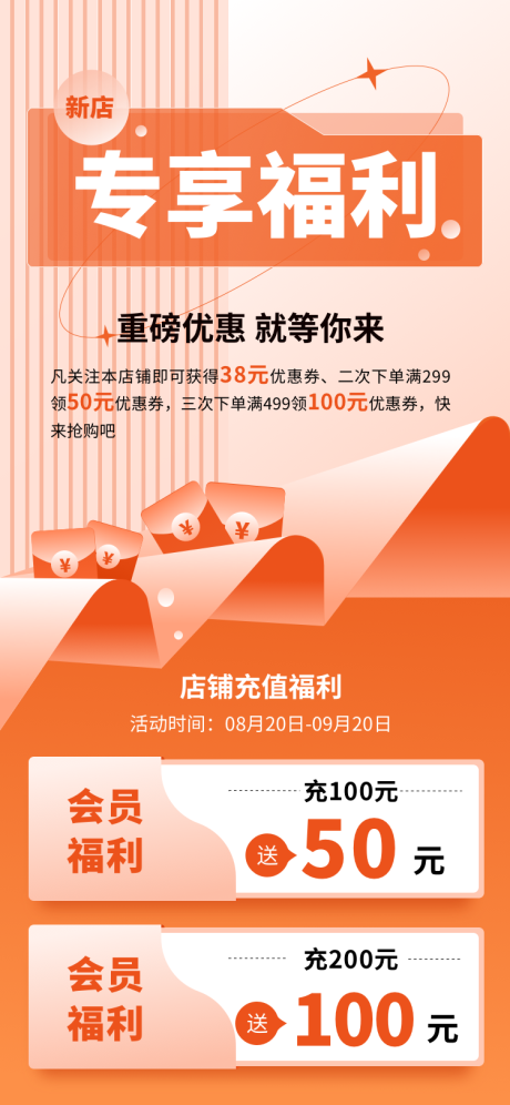 新店开张专享福利海报