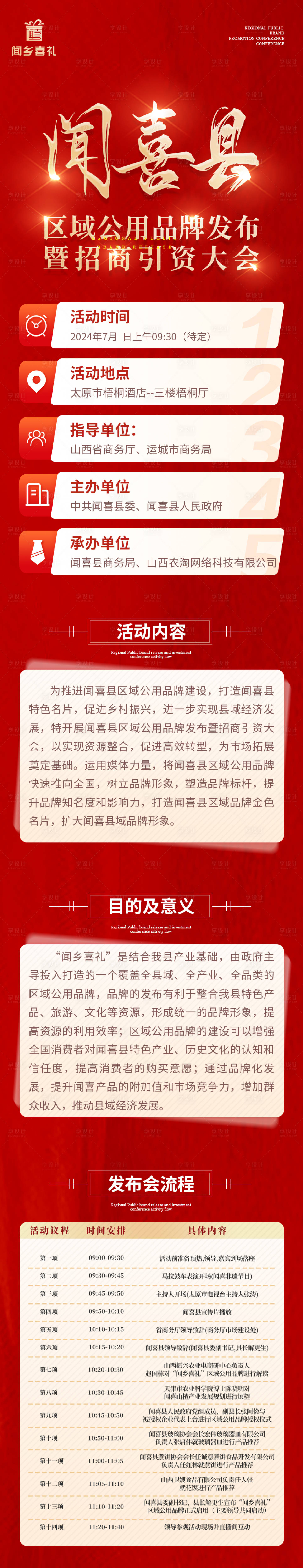 源文件下载【享设计】搜索编号：38120025356511309【招商引资大会活动流程长图】