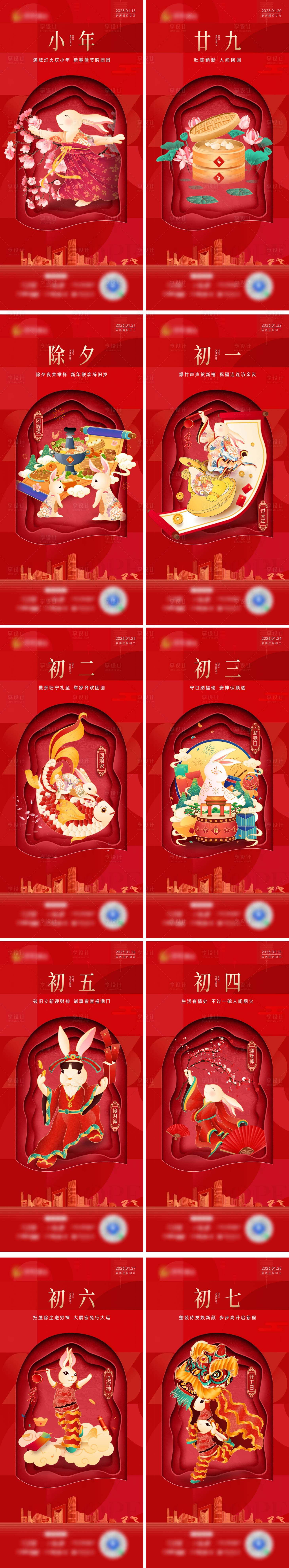 源文件下載【年俗小年至初七系列微信】編號：16290025335636689